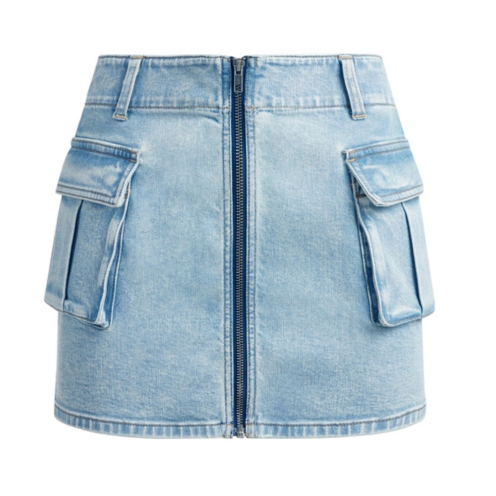 Alice and Olivia Rahmi cargo denim skirt